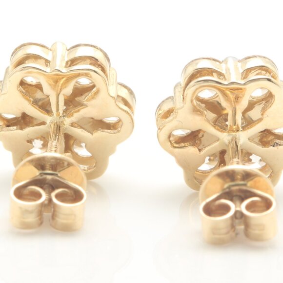 2.60 Carat Natural Diamonds in 14k Solid Yellow Gold Screw Back Stud Earrings - Picture 4 of 5